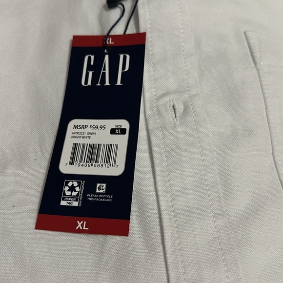 Mens GAP white long sleeve button up shirt XL NWT! - Picture 4 of 13